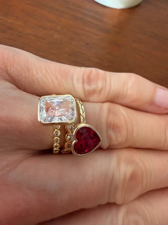 Hard to Find Melinda Maria Red Amelie Heart Ring - 5 - Picture 17 of 17